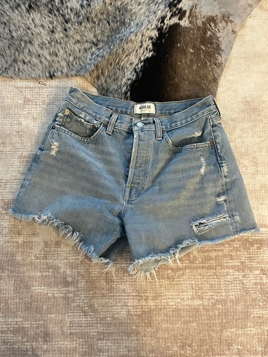 Agolde Pants - Agolde Light Blue Distressed Cutoff Denim Shorts